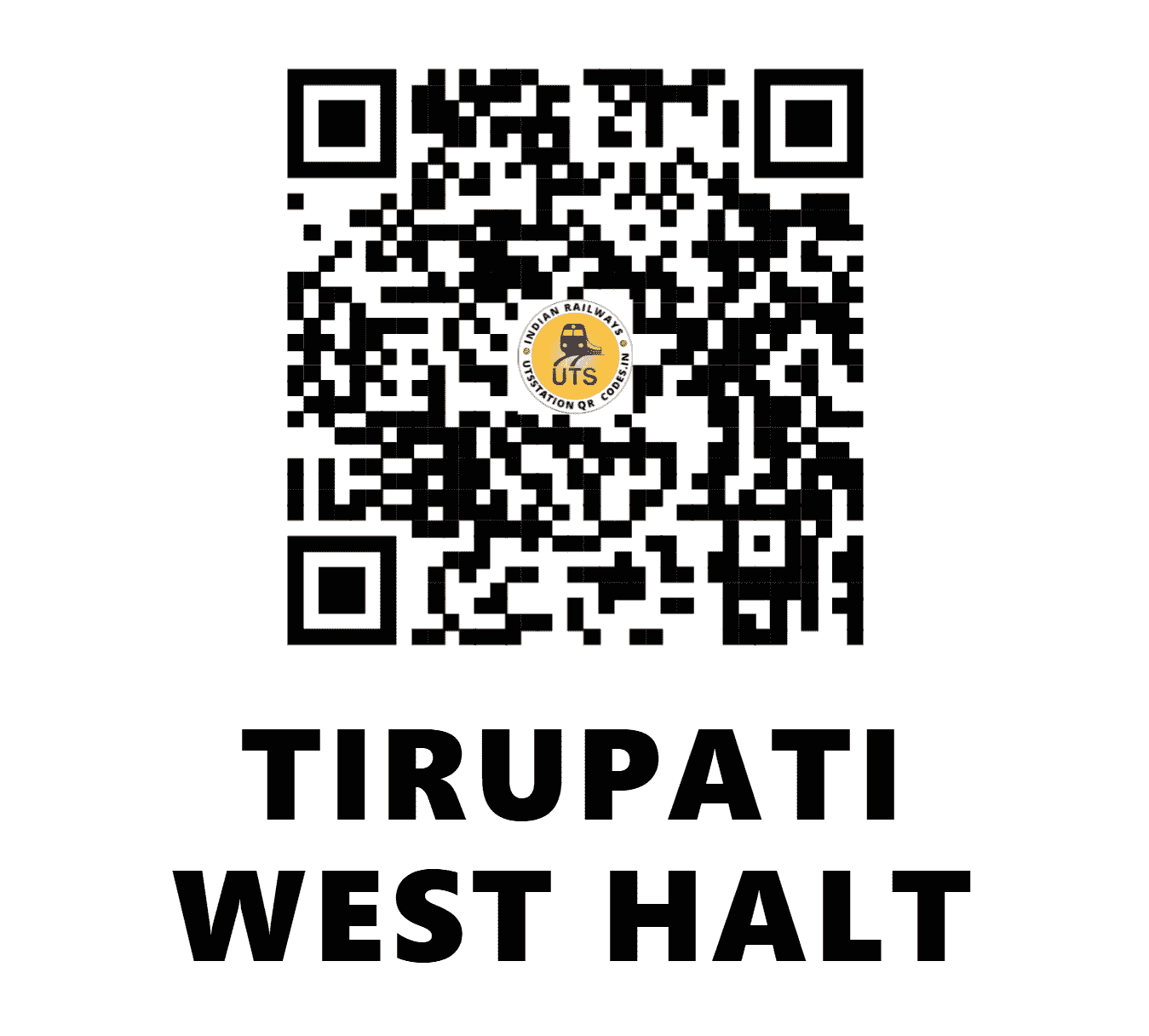 UTS QR Code for TIRUPATI WEST HALT - TPW - SC (ANDHRA PRADESH)